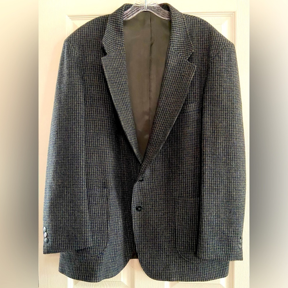 Woolrich Wool Tweed Check Sport Coat Blazer (L) Men’s 44R Made In USA